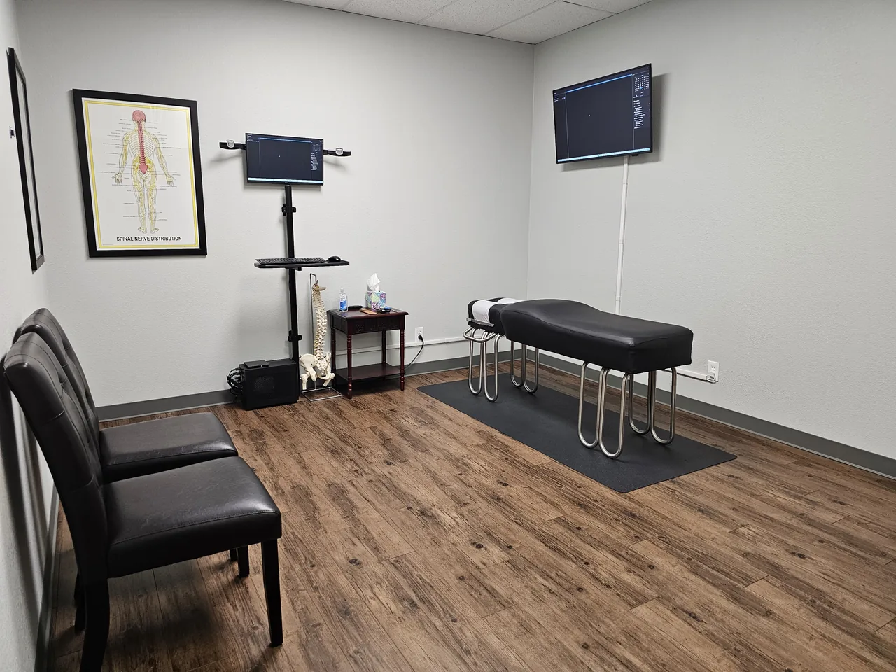 The adjustment suite at New Leaf Chiropractic in Hurst, TX